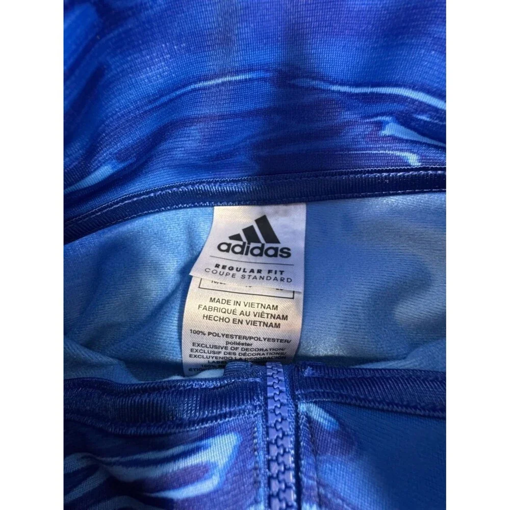 Adidas Track Jacket Youth Boys X-Large 18/20 Blue Water Full Zip Logo NWT